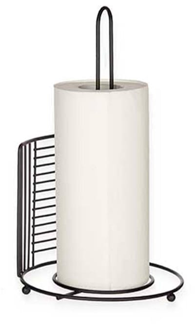 Keukenrolhouder Draad – Zwart – Ø18,5 x H31,5 cm