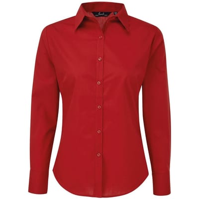 Premier Dames/Dames Shirt Met Lange Mouwen (Rood)