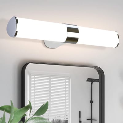 NETTLIFE LED Spiegellamp - 8W - chroom badkamerlamp - 4000K neutraal wit - Spiegelverlichting 40CM - IP44 wandlamp - modern - voor kelder | keuken | badkamermeubel