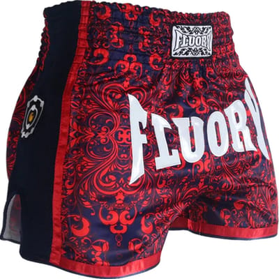Fluory Muay Thai Short Kickboks Broek Rood Blauw MTSF29 - XS