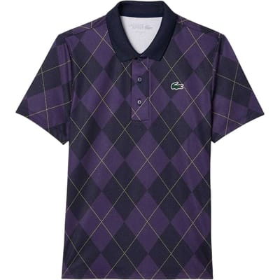 Lacoste Dames Geruite Ultra Dry Polo Shirt (Paars)