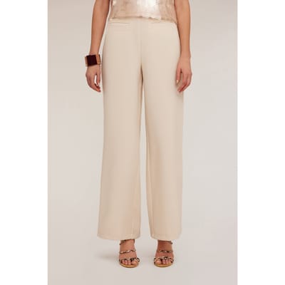 Motivi High-waisted Palazzo Trousers In Crêpe Fabric White Maat: 32 | Wijde Broeken Outlet | Dames | Roze