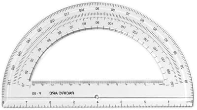 Gradenboog Liniaal - Hoekmeter - Tekenen Meten - Duurzaam Acryl - 8 Inch - Transparant