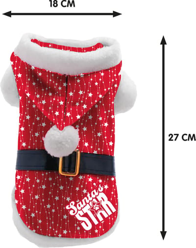Plenty Gifts Kerst Jas - Hondenjas - Santa's Star - Rood - S