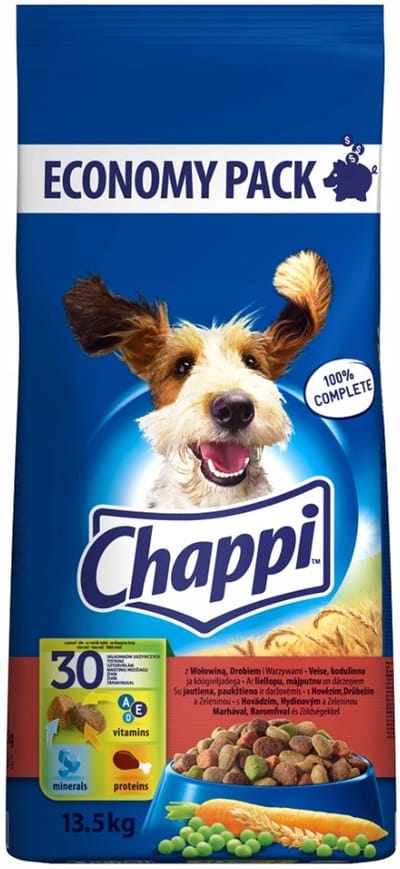 Chappi - Droogvoer voor Honden - Rund, Gevogelte en Groenten - 13,5 kg