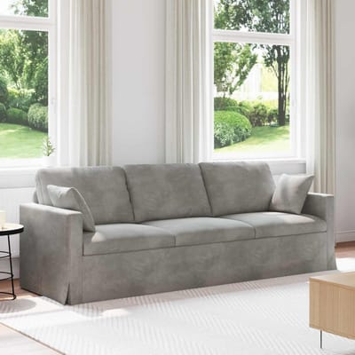 vidaXL - Bank - Lichtgrijs - 228 - x - 78 - x - 80 - cm - Fluweel