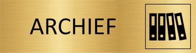 CombiCraft deurbordje Archief in goud met tape - 165 x 45 mm