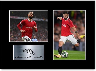 Voetbal Foto Display - Gesigneerde Foto Sport Poster - Fan Collectie - Gedrukte Handtekening - A4 30x21 cm - Zwart