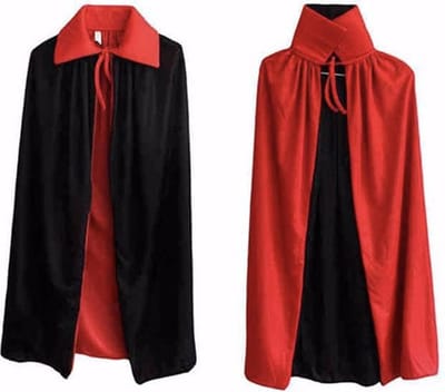 Halloween cape - Halloween Kostuum - Kraag - Zwarte Cape 120 CM- Rode Cape - Dracula - Unisex
