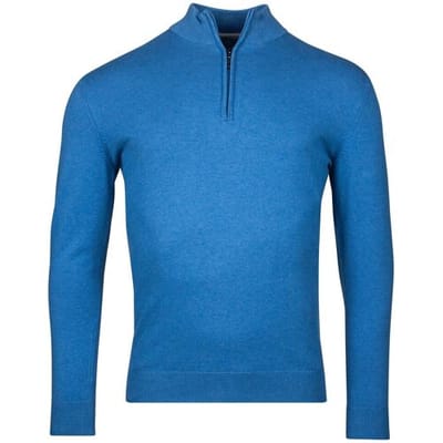 Baileys Trui Luxury Pima Cotton Half Zip Collar Single Knit Bright Cobalt / male