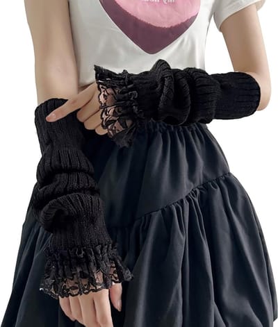 Dikke gebreide armwarmers voor vrouwen en meisjes, vingerloze handschoenen voor de lente en herfst, trendy en warm