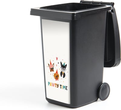 Container sticker Pawty time - Honden - Spreuken - Quotes - 44x98 cm - Kliko sticker
