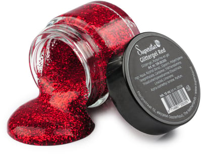 Superstar Glittergel voor lichaam/haar en gezicht - rood - 15 ml - Glitter schmink