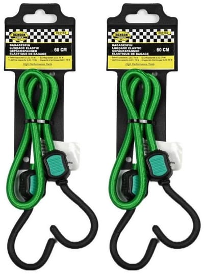 Benson Bagagespin - 2x - 2 haken - 60 cm - elastiek - bagagebinder/bindelastiek