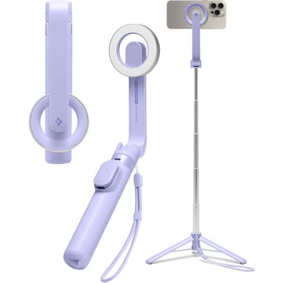Spigen MagSafe Tripod Selfie Stick - met afstandsbediening - Universeel - 74CM - Lavender