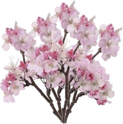 Roze appelbloesem kunstbloem/tak met 17 bloemetjes 36 cm - Set van 5x stuks - Nepbloemen - Kunstbloemen