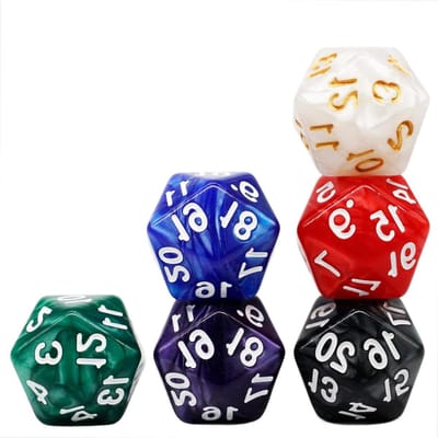 Veelvlaks Dobbelstenen - RPG Kubussen - Spelavonden Organiseren - Handmatig Geslepen Randen - 6 Stuks 22mm - Gemengde Kleuren
