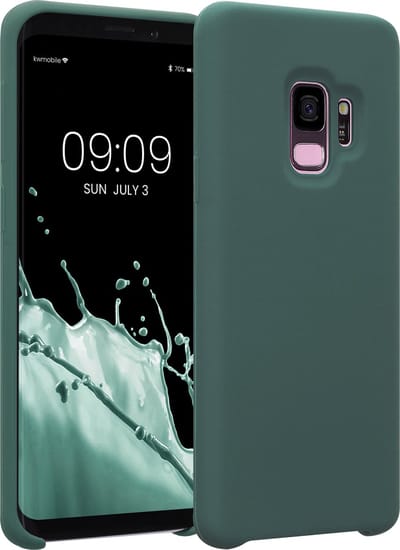 kwmobile telefoonhoesje geschikt voor Samsung Galaxy S9 - Hoesje met siliconen coating - Smartphone case in blauwgroen