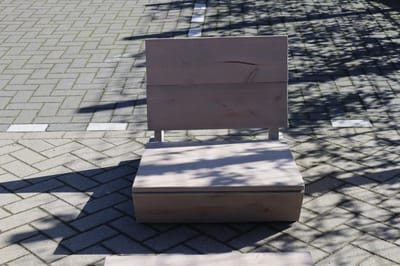 Bankje “Sauna” van Grijs Douglas hout 60cm – relax bank – Loungebank – Lage zetel – 1 persoons – Dim grey
