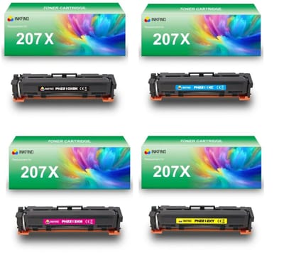 INKFIND 207X (W2210X/W2211X/W2212X/W2213X) tonercartridge multipack van 4 stuks (Zwart+Cyaan+Magenta+Geel) compatibel met HP 207X (W2210X/W2211X/W2212X/W2213X) toner cartridge - 4-pack BK/C/M/Y