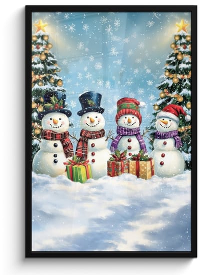 Poster in lijst - Fotolijst 60x90 cm - Posters - Vrolijk - Sneeuw - Kleurrijk - Posterlijst zwart - Decoratie - Wanddecoratie woonkamer - Muurdecoratie slaapkamer