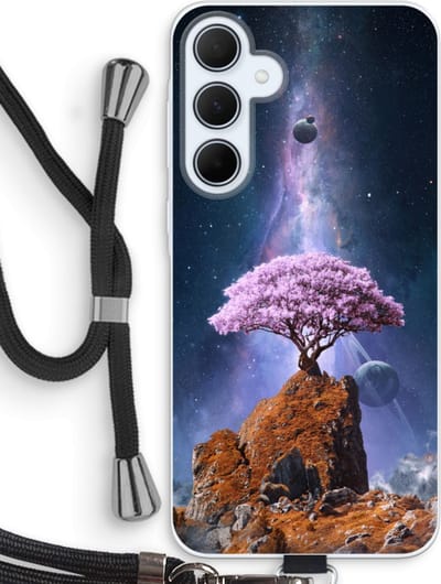 Case Company® - Hoesje met koord geschikt voor Samsung Galaxy A35 hoesje met Koord - Ambition - Telefoonhoesje met Zwart Koord - Bescherming aan alle Kanten en Over de Schermrand