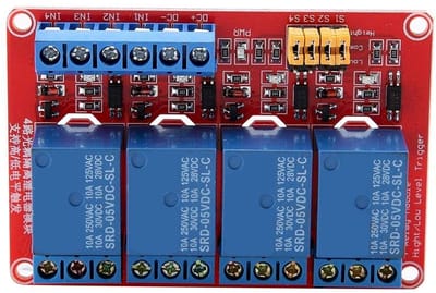 Dailygoody - Optocoupler relaismodule - 4-kanaals - Hoog laag niveau trigger - Geschikt voor 5V 12V 24V - Met indicatielampje - Ideaal voor automatise.