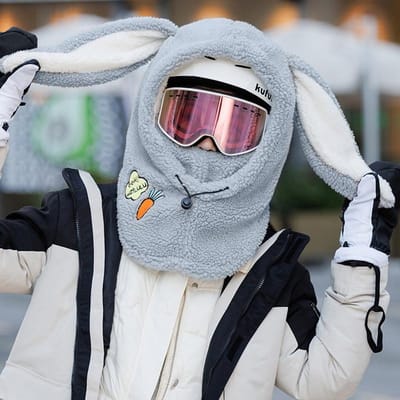 Nieuw Winter Buiten Fietsen Warm Mask Winddichte Gezichtsbescherming Pullover Hoed Motorfiets Schattige Panda Hoed gray