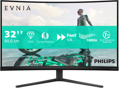 Gebogen Gaming PC Monitor - PHILIPS - 32 - QHD - 180Hz - Fast VA Paneel - 0,5ms - 32M2C3500L