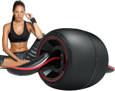 Buikspierwiel - Kern trainer - Thuis sporten - Automatische rebound - 43 cm - Zwart