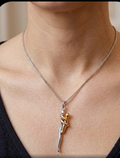 Knuffel ketting - Ouder en kind - Moeder - Baby - Liefde - Geboorte - Kado - Cadeau - Love - Rvs - Gift - Geschenk - Verjaardag - Necklace