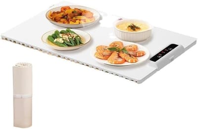 Elektrische Verwarmingsbak - Opvouwbare Warmhoudbak - Voedsel Warm Houden - Instelbare Temperatuur - 608 x 378 mm - Wit