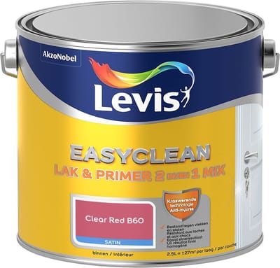 Levis - Easyclean Lak & Primer 2-In-1 Mix - Clear Red B60 - Mengverf - 2,5 L
