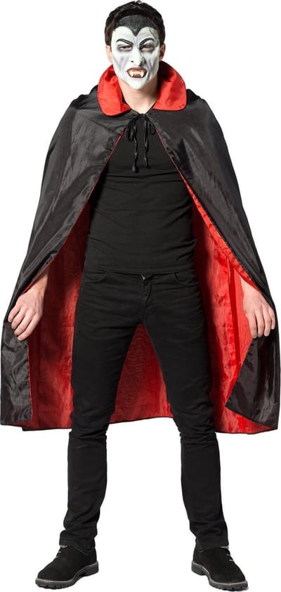 Partychimp Dracula Cape Rode Cape Vampier Kostuum Halloween Kostuum Volwassenen Halloween Kostuum Dames Heren Dracula Kostuum Magere Hein Grim Reaper Kostuum Verkleedkleren Volwassenen - Rood/Zwart - One Size - Halloween Masker Niet Inbegrepen