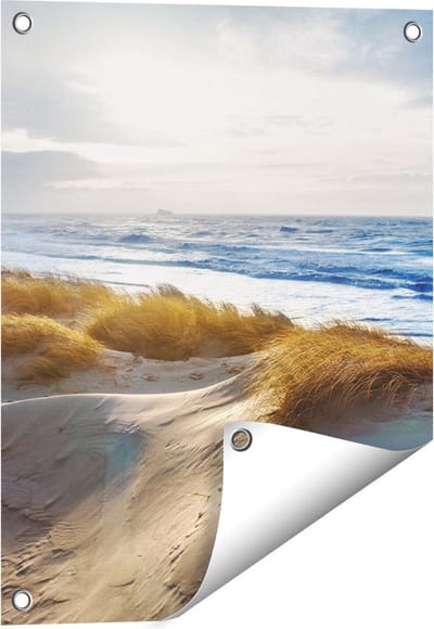 Gards Tuinposter Duinen en Zee - 40x50 cm - Tuindoek - Tuindecoratie - Wanddecoratie buiten - Tuinschilderij
