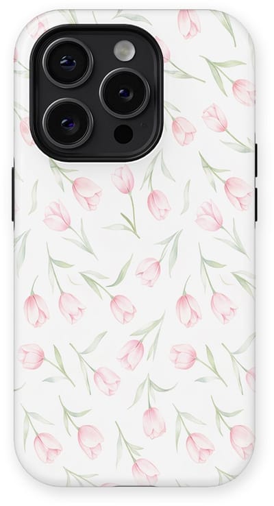 Bloemen Design Hoesje geschikt voor iPhone 14 Pro | Flower Print Tough Case met Mag | Shockproof | Bloemen Motief Backcover geschikt voor iPhone 14 Pro Soft Tulips