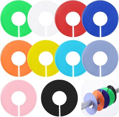 10 stuks kastverdelers voor hangende kleding, kleur plastic rekverdelers ronde kleding kastlabels herbruikbare afscheiders