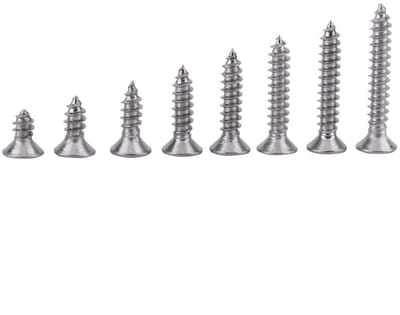 Dailygoods- Zelfborende Schroeven 200 Stuks - RVS 304 - Platte Kop - Draaibare Kop - Zelftappende Schroeven - Roestbestendig