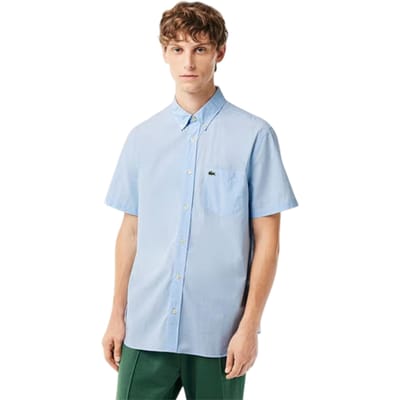 Lacoste Heren Regular Overhemd met Korte Mouwen (Wit)