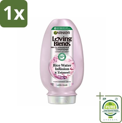1 x Garnier - Loving Blends Rice Water Infusion - Conditioner - Glans & Zachtheid - Lang Haar - 250 ml - Haar Glans - Zachtheid Haar - Conditioner Lang Haar - Rijstwater Haar - Natuurlijke Conditioner