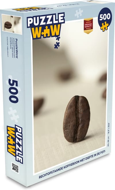 Puzzel Rechtopstaande koffieboon met diepte in de foto - Legpuzzel - Puzzel 500 stukjes