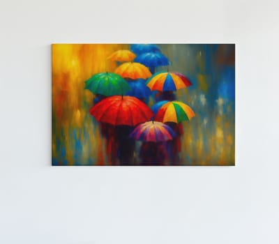 Canvas Schilderij – Moderne Kunst met Paraplu’s – 120x80x2 cm