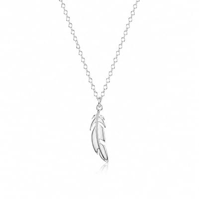 Engravia by Derya – Dames Ketting – 925 Sterling Plating – Veer Hanger Ketting – Minimalistische Boho Ketting – Elegant Cadeau voor Haar
