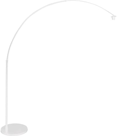 Witte vloerlamp booglamp Sparkled Light 7268W met hoogteverstelling van metaal en kunststof, 210 cm uitschuifbaar, Steinhauer