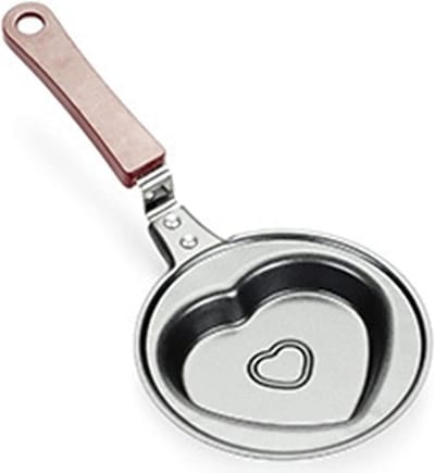 Mini koekenpan - Omelet pan - Ontbijt bakken - Hartvorm anti-aanbak - 48 inch - Zwart
