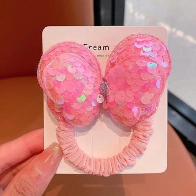 1 stks pailletten haar touw kinderen scrunchies vlinder haar stropdas paardenstaart houder meisje rubberen haarband hoofddeksels haaraccessoires