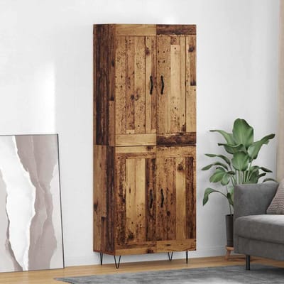 vidaXL - Highboard - Oud - Hout - 69,5 - x - 34 - x - 180 - cm - Bewerkt - hout