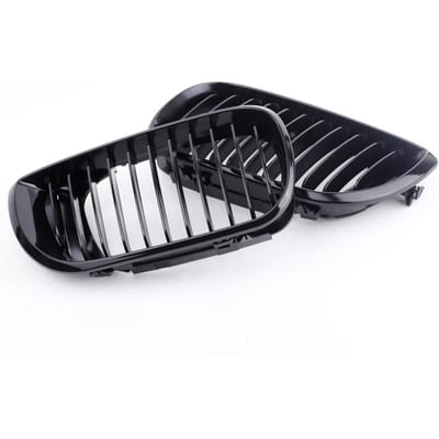 Calandre noire brillante, 2 pièces, pour BMW E46 série 3 4 portes 2002 – 2005 noir