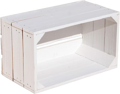 Houten Kist - Opbergkist Decoratie - Decoratief Opbergen - Massief Hout Geschaafd - 38 x 22 x 19 cm - Wit