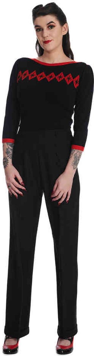 Banned - Book Worm Broek rechte pijpen - XS - Zwart